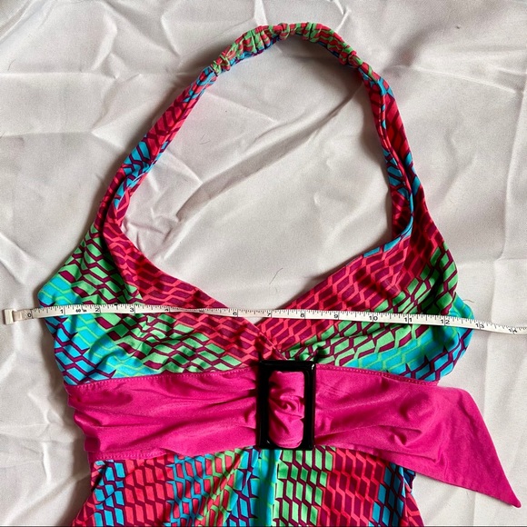 Y2K Guess Multicolor Geometric Halter Dress - Picture 6 of 12